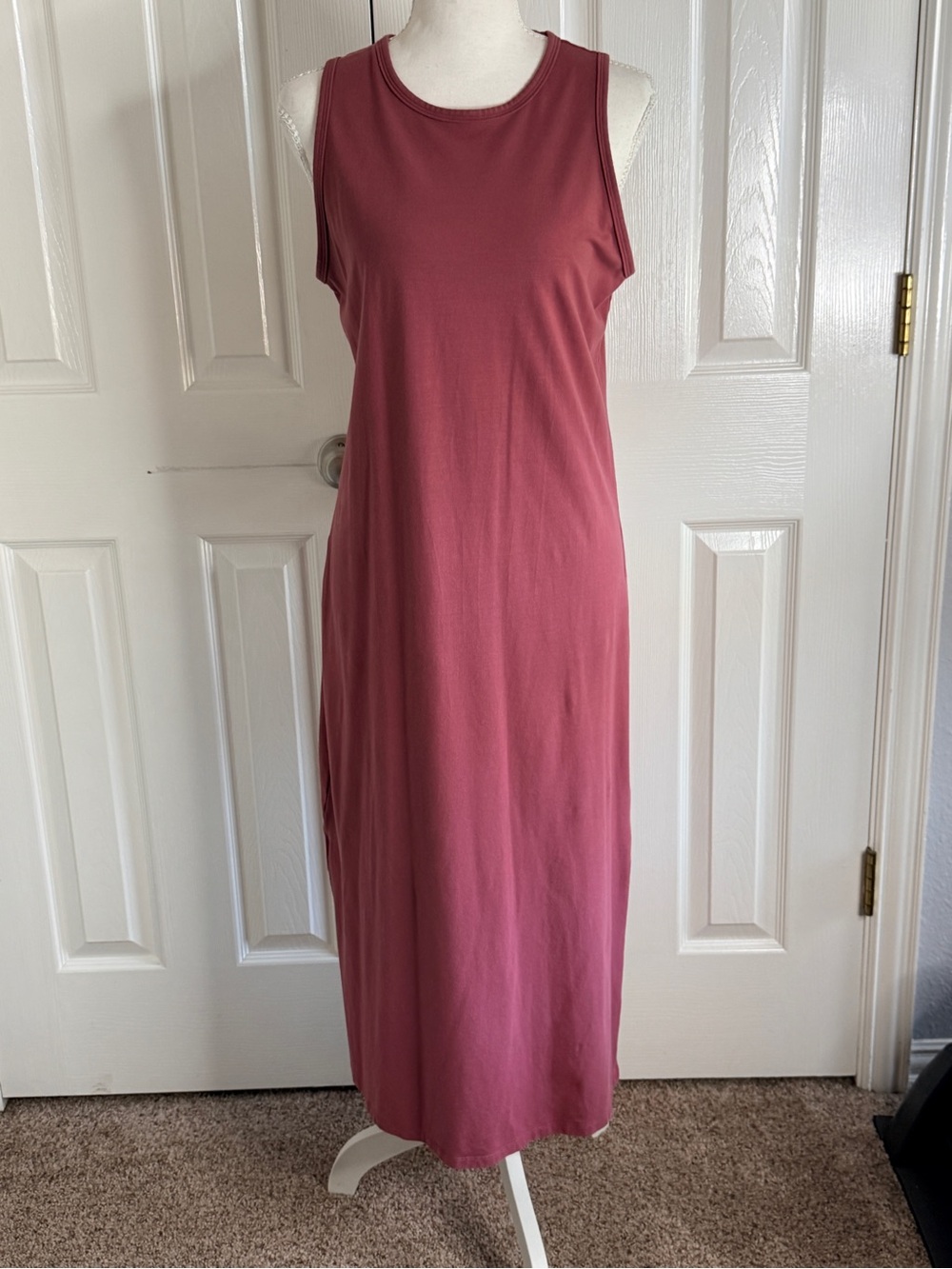 Athleta Essential Midi Dress Rosewood Mauve Pink Tank Size S NWOT SU24